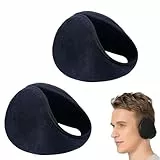 HcvGcm Ohrenwärmer Damen, 2 Stück Ohrenwärmer Herren, Winter Ohrenwärmer Set in Schwarz und Grau, Weicher Ohrenschützer für Damen und Herren, Ideal für Outdoor-Aktivitäten wie Skifahren (Schwarz)