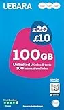 Lebara SIM-Karte: 100 GB für £10, halber Preis für die ersten 3 Monate, kein Vertrag, UK-Anrufe, UK-Texte und internationale Anrufe enthalten, verschiedene Größen, passend für alle Geräte
