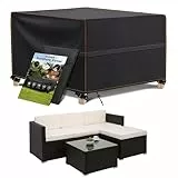 MUPAS Abdeckung Gartenmöbel Wasserdicht Winddicht Schwerlast 420D Oxford Gewebe Verbessertes Abdeckplane Gartenmöbel für Outdoor-Sofa Gartentische, Stühle und Möbelsets 190 x190 x74cm