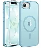 FNTCASE für iPhone 17e Hülle: iPhone 16e Hülle mit Panzerglas, Kompatibel mit MagSafe Handyhülle Matte Translucent Magnetische Slim Magnet Militärischer Fallschutz Robuste Schutzhülle - Teal