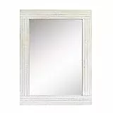 Stonebriar Rustic Rectangular Worn White Wood Frame Hanging Wall Mirror for Vertical or Horizontal Display