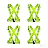 Mornly 4 xReflective Safety Vest Set, Adjustable Elastic Reflective Safety Vest, Chaleco Reflectante Alta Visibilidad, The high Visibility Vests Meet Ciclismo, Jogging, Running, Hiking,Bergsteigen