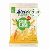 Alete bewusst Bio Kinder-Cracker mit Karotten- und Rosmarinpulver – Ab 1 Jahr – Ohne Salz- und Zuckerzusatz, Bio-Qualität, 30 g Packung