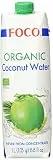 FOCO Bio Kokosnusswasser | 100 % Pur & Natürlich | Erfrischender Durstlöscher & Sportgetränk | Von Natur aus Vegan | Praktisches Tetra-Pak | 6 x 1 l