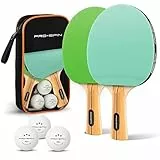 PRO-SPIN Tischtennisschläger – Hochleistungs-Tischtennis Set | Premium Tischtennisschlaeger, 3-Sterne-Tischtennisbälle, Kompakte Aufbewahrungstasche (Set für 2 Spieler, Mint/Grün)