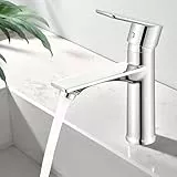 HOMELODY Wasserhahn Bad Chrom, Bleifreie Sicherheit Waschtischarmatur Bad Armatur Mischbatterie Waschbecken Einhebelmischer Armatur Badezimmer Badarmatur Waschbecken