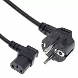 SHAFI® Kaltgerätekabel 1.8M Netzkabel 3 Polig - IEC Kabel C13 Buchse und 90° Schutzkontaktstecker Typ F CEE 7/7 - Euro Stecker Winkel Monitor Power Cable Beamer Drucker PSU PC Stromkabel - 1.8 Meter