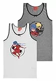 United Labels Miraculous Unterhemd für Mädchen - Ladybug Kinder Tank Top Hemdchen Unterwäsche Weiß/Grau (2er Pack) (DE/NL/SE/PL, Numerisch, 134, 140, Regular, Weiß/Grau)