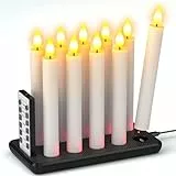 SoulBay LED Kerzen Aufladbar mit Ladestation Fernbedienung, 10er Set Wiederaufladbare Elektrische LED Kerzen, 17cm LED Stabkerzen mit Timerfunction Flackernde für Wohnzimmer Halloween Deko Weihnachten