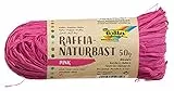 folia 9023 - Raffia Naturbast pink, 1 Bündel mit 50 g, Schnur aus natürlichem Strohgemisch, ideal zum Basteln, zur Dekoration oder für Gestecke, Sträuße und andere floristische Arbeiten
