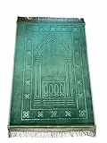 Greatfool Muslimischer Gebetsteppich für Islamische Gebetsteppich – Muslimischer Gebetsteppich dick und bequem für Damen und Herren Muslim - Gebetsteppich Islam - Grün