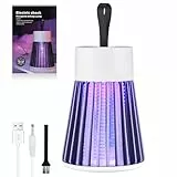 URAQT Insektenvernichter Elektrisch, 2000V Mückenfalle Mückenschutz mit LED-Licht, Anti Mücken Lampe für Innen Outdoor Schlafzimmer Haus Patio Hinterhof (Wiederaufladbar, Grau)