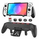 OIVO Switch Grip mit verstellbarem Ständer, Switch Konsole Griffe für Nintendo Switch/Switch OLED, Switch OLED Grip Case mit 4 Switch Thumb Grip und Steckplätze für 5 Nintendo Switch Spiele