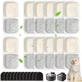 Filter Katzenbrunnen, 12 Packungen Katzenbrunnen Filter für Oneisall 2,2L Trinkbrunnen Katzen,inkl. 12 Stück Katzenbrunnenfilter & 12 Schwammfilter für Pumpe