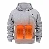 Fulidngzg Beheizbarer Hoodie Herren Damen - Heated Beheizter Kapuzenpullover Heizung 5 Heizzonen 3 Temperaturregelung Plüsch Sweatshirt Kleidung