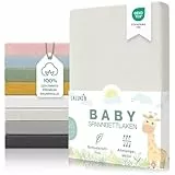Laleni Premium Spannbettlaken 38x77cm Babywiege oval 2er Set | OEKO-TEX zertifiziertes Spannbettlaken Stubenwagen | Moseskorb Bezug aus Baumwolle | Spannbettlaken Kinderwagen | Baby Bettwäsche | Ivory