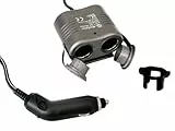 EUFAB 16565 Steckdose 2 in 1, 12V, m.10A Sicherung, Kontroll-LED als Batteriestromanzeige, 1m Kabel f. Zigarettenanznder