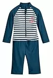 Playshoes UV-Schutz Einteiler Unisex Kinder Badeanzug Schwimmanzug Badebekleidung, Maritim Langarm, 86/92