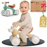Mallie® Laufrad ab 1 Jahr inkl. Gratis Korb als Laufräder, Rutschauto, Schaukelpferd von 12 bis 24 Monate oder Dreirad ab 1 Jahr Ersatz I Balance Bike Kinderspielzeug als Geschenk 1 Jahr