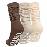 ZAKASA Damen Slouch Stopper Socken: Damen Slouch Stoppersocken Nahtlos Baumwoll für Fitness Training EU 39-42 Klassisch 3 Paar