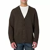 Amazon Essentials Herren (Demis Favorit) Relaxed-Fit-Strickjacke Baumwollmischung, Schokoladenbraun Meliert, XXL