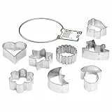 Original Kaiser Ausstechformen-Ring mittel 8-teilig, Plätzchen Ausstecher, Weihnachten Starter-Set Ausstecher für Kekse, Keksausstecher, Plätzchen unterschiedliche Größen, Silber
