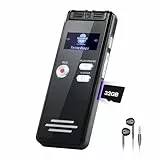 NekSide 32G Diktiergerät Aufnahmegerät - 1536kbps Diktiergerät Digital Voice Recorder, Type-C Interface Tonbandgerät One-Touch-HD Dual MIC Aufnahmegerät für Vortrag, Interview, Meeting