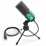 FIFINE Mikrofon PC USB, Microphone für MAC PS4 PS5, Studio Microfon mit Ständer, Studioqualität Aufnahme kondensator-Mikrofone - Grün