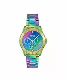 Hugo Multi Zifferblatt Quarz Uhr für Damen Kollektion #Dance mit Regenbogenfarbenes Edelstahlarmband - 1540160