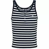 Tommy Jeans Damen Tjw Slim Button Tank Dw0Dw19492 Tanktop, Blue (Dark Night Navy/Stripe), M