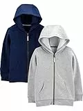 Simple Joys by Carter's Baby-Jungen 2-Pack Fleece Full Zip Fashion-Hoodies, Grau/Marineblau, 24 Monate (2er Pack)