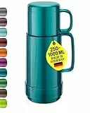 ROTPUNKT Isolierflasche 0,25 L mit integriertem Becher - Hochwertige Isolierkanne Made in Germany I Bis zu 24 h heiß & 36 h kalt (Andreas 80, Shiny Hummingbird)