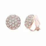Vogem Ohrringe Clips Damen Ohne Ohrlöcher für Damen Frauen Mädchen Rosegold Ohrclips Runden Modeschmuck