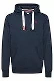 SOLID SDBennHood Herren Kapuzenpullover Hoodie Pullover mit Kapuze Kordelzug Kängurutasche Rippbündchen Label-Details Baumwollmischung Regular fit, Größe:2XL, Farbe:Insignia Blue Melange (8991)