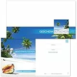 GESCHENKGUTSCHEINcom - 100 Blanko Gutscheine - Formular mit Vordruck für Reisebüro Reise Firmen Unternehmen. Reisegutschein R1218-100-V1