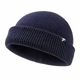 Comhats XL/XXL Fisherman Beanie Trawler Beanie Herren Damen Wintermuetze Strickmuetze Winter Marineblau XL/XXL