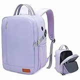 Lossga Handgepäck Rucksack 40x30x20 für Ryanair Flugzeug Reiserucksack 14 Zoll Laptop Travel Backpack für Wizz Air Unter Sitzplatz Cabin Bag Herren Damen Teenager, Lila