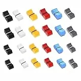 BEPSYOM 24 Stück Fader Knöpfe Faderknopf Aufnahme Mixer Straight Slide Potentiometer Bunte Fader Caps slider kappe Fader Pioneer für DJ Mixer die Lautstärkeregelung der Gitarrenkonsole