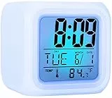 YouJabz 7 Farben wechselnde Nachtlicht Kinder Wecker, Snooze Touch Control Temperatur, Digitale Uhr für Kinder Mädchen Jungen, wachsen Uhr für Kleinkinder, zurück zu Schule Geschenk