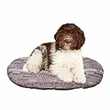 FERPLAST Hundebett & Katzenbett - Mittel, Waschbar, Flauschig - Hundekissen, Matte für Hundehütten, Zwinger und Auto - Relax - 78 x 50 CM, ML, Braun