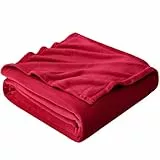 EHEYCIGA Kuscheldecke flauschig, weiche warme Fleecedecke 130x165 als Decke Sofa, Wohndecke oder Couchdecke überwurf, Dunkelrot