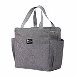 NC NC Lunchtasche, isolierte Tasche mit großem Fassungsvermögen, isolierte Lunchtasche, Tragetasche, Aufbewahrungstasche, Lunchbox, Damen, Herren, Schüler und Kinder, Arbeit, Schule, Picknick, Camping