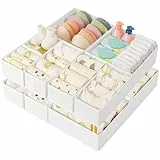 DIMJ Schrank Unterwäsche Organizer - Schubladen Kleiderschrank Drawer Organizer, Aufbewahrungsbox für Schublade, 10 Stück Baby Kleidung, Hosen, Socken, Weiß