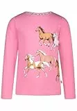 SALT AND PEPPER BY KIDS PARK Mädchen Langarmshirt mit Pferde Print vorne und hinten T-Shirt, Cashmere Rose, 104/110 cm
