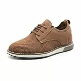 Bruno Marc Schnürhalbschuhe Jungen Anzugschuhe Atmungsaktiv Gestrickter Stoff Oxford Hochzeit Party Schuhe,Size 35,BRAUN,SBOX2403K