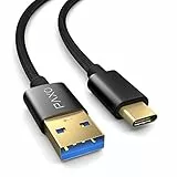PAXO USB C Kabel 5m, 10 Gbit/s (1,25 GByte/s), USB 3.2 Gen2 (3.0, 3.1), USB Typ C Ladekabel und Datenkabel, schwarz