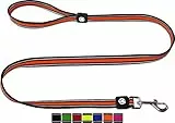 DDOXX Reflektierende Airmesh Hundeleine - 120 cm, Training Führleine Hund mit gepolsterter Handschlaufe für alle Hundegrößen - M (Orange)