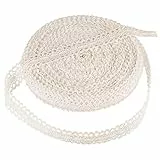 Naler 20M Spitzenband Beige Borte Baumwolle Dekoband Vintage Spitzenborte Häkel-Borte für Basteln Nähen Hochzeit Deko Scrapbooking Geschenkbox
