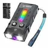 BORUIT EV20 Mini Taschenlampe mit 365nm UV-Licht, 1100 Lumen 13 Modes Wiederaufladbare Taschenlampe, mit Clip, IP66 wasserdicht, Magnetische Basis, für Camping, Reparatur, Outdoor, Notfall