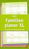 Basic Familienplaner XL 2024. Familienkalender mit 6 Spalten. Praktischer Familien-Wandkalender mit Schulferien. Extra breiter Terminkalender. 27 x 45 cm.
